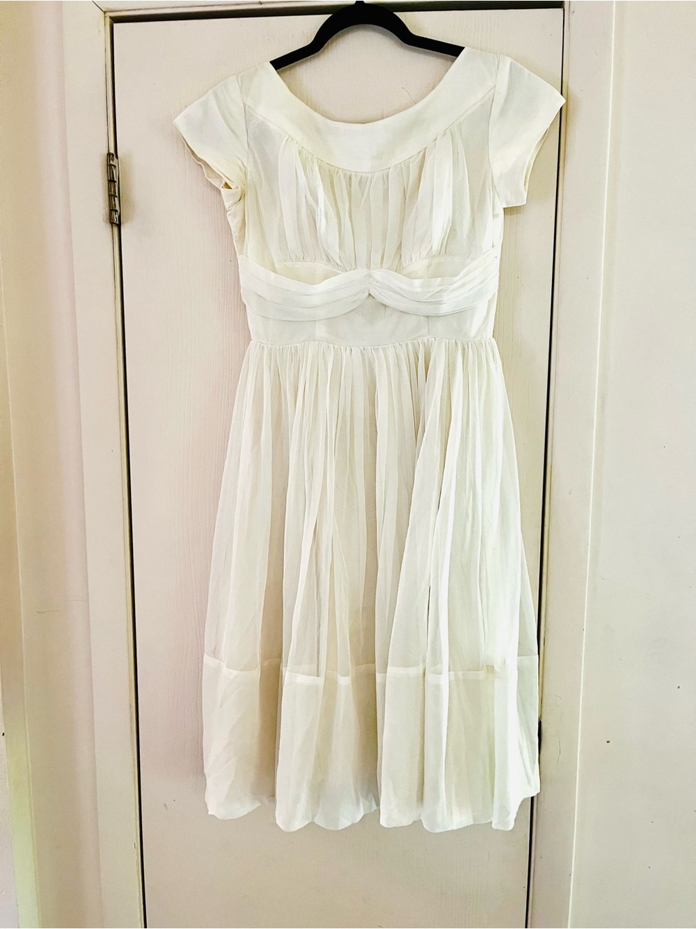 VTG 50s Handmade Bridal Wedding Chiffon Fairycore Ethereal Victorian Dress